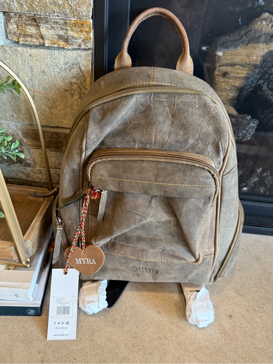 Myra Bag Handbags - Myra Brown Leather Backpack